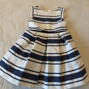 Tahari Navy and White Kids Formal Dress